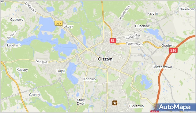 mapa Olsztyna, Olsztyn na mapie Targeo