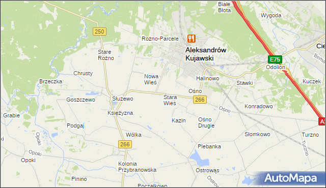 mapa Stara Wieś gmina Aleksandrów Kujawski, Stara Wieś gmina Aleksandrów Kujawski na mapie Targeo