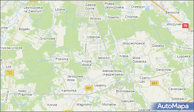 mapa Jeziórko gmina Prażmów, Jeziórko gmina Prażmów na mapie Targeo