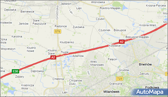 mapa Żuków gmina Grodzisk Mazowiecki, Żuków gmina Grodzisk Mazowiecki na mapie Targeo