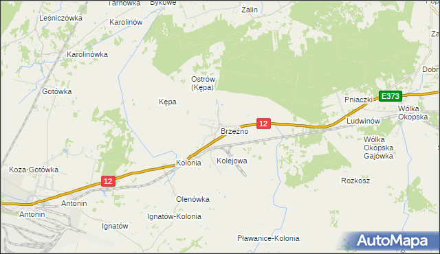 mapa Brzeźno gmina Dorohusk, Brzeźno gmina Dorohusk na mapie Targeo