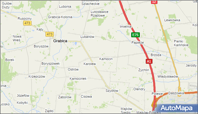 mapa Kamocin, Kamocin na mapie Targeo