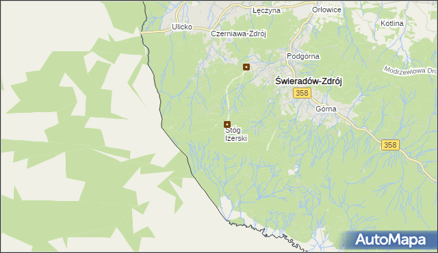 mapa Stóg Izerski, Stóg Izerski na mapie Targeo