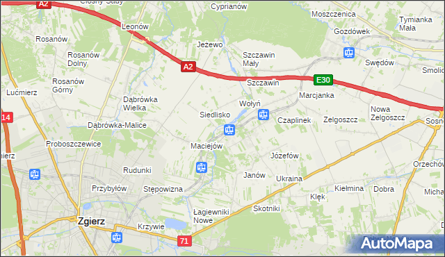 mapa Glinnik gmina Zgierz, Glinnik gmina Zgierz na mapie Targeo