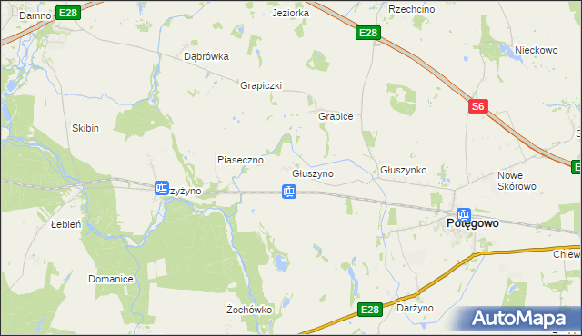 mapa Głuszyno, Głuszyno na mapie Targeo