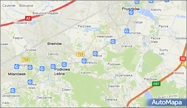 mapa Kanie gmina Brwinów, Kanie gmina Brwinów na mapie Targeo
