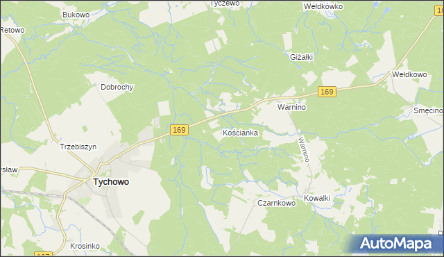 mapa Kościanka, Kościanka na mapie Targeo