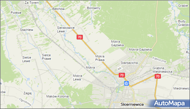 mapa Mokra Prawa, Mokra Prawa na mapie Targeo