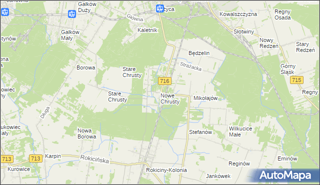 mapa Nowe Chrusty, Nowe Chrusty na mapie Targeo