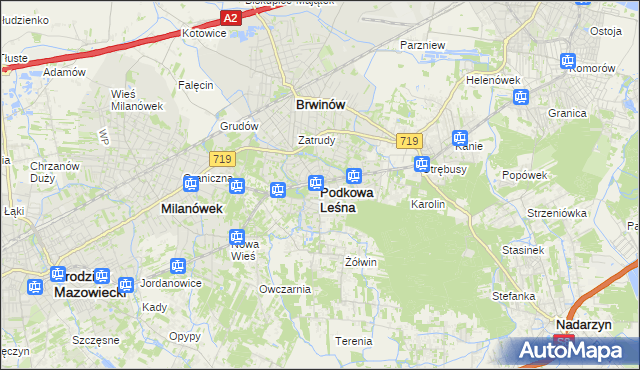 mapa Podkowa Leśna, Podkowa Leśna na mapie Targeo