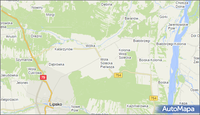 mapa Wola Solecka Pierwsza, Wola Solecka Pierwsza na mapie Targeo