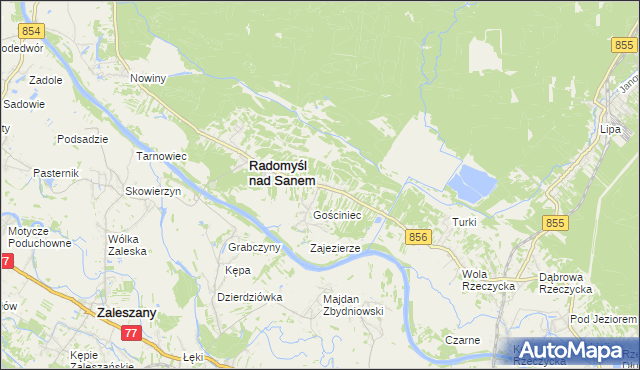 mapa Żabno gmina Radomyśl nad Sanem, Żabno gmina Radomyśl nad Sanem na mapie Targeo
