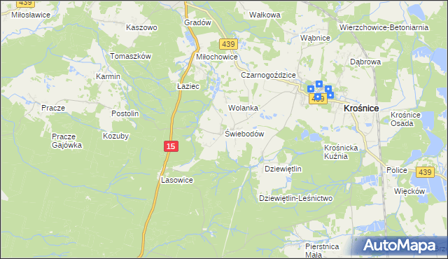 mapa Świebodów, Świebodów na mapie Targeo