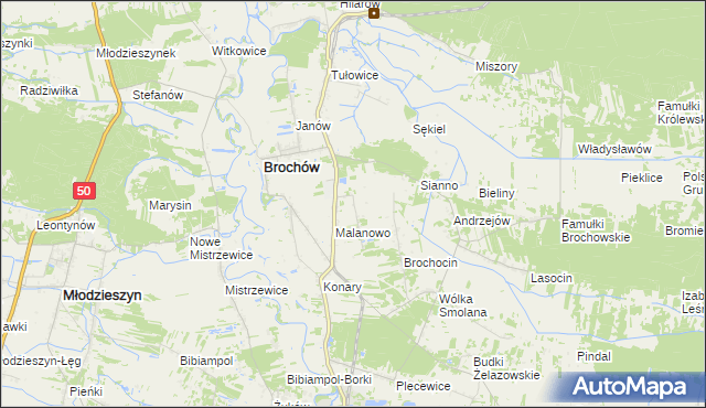 mapa Brochów-Kolonia, Brochów-Kolonia na mapie Targeo