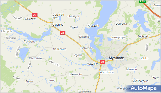 mapa Sobienice, Sobienice na mapie Targeo