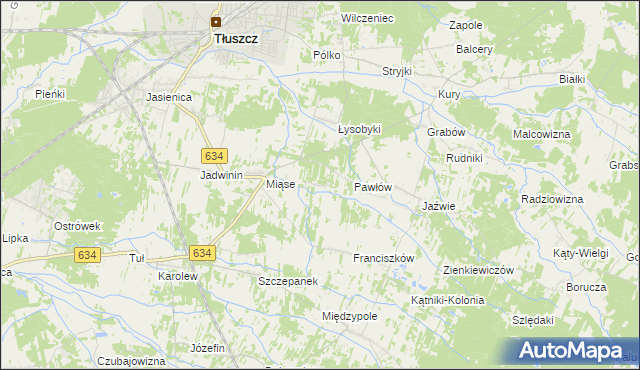 mapa Stasinów gmina Tłuszcz, Stasinów gmina Tłuszcz na mapie Targeo