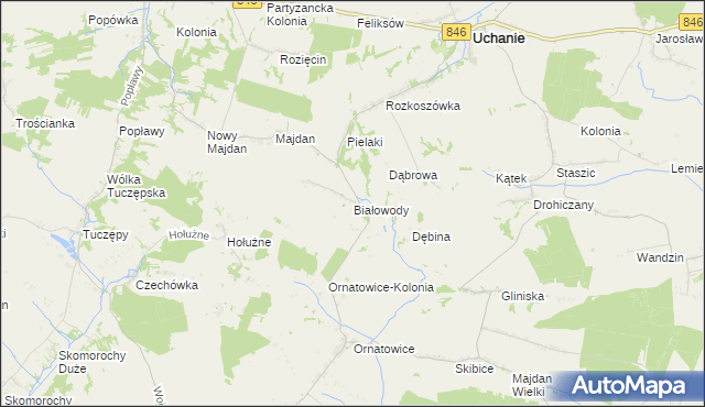 mapa Białowody, Białowody na mapie Targeo