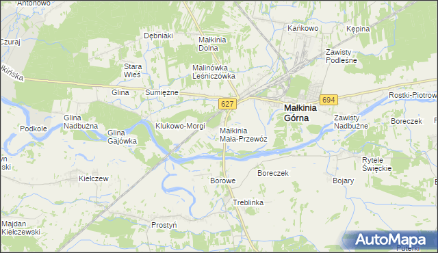 mapa Małkinia Mała-Przewóz, Małkinia Mała-Przewóz na mapie Targeo