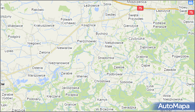 mapa Stradomka, Stradomka na mapie Targeo