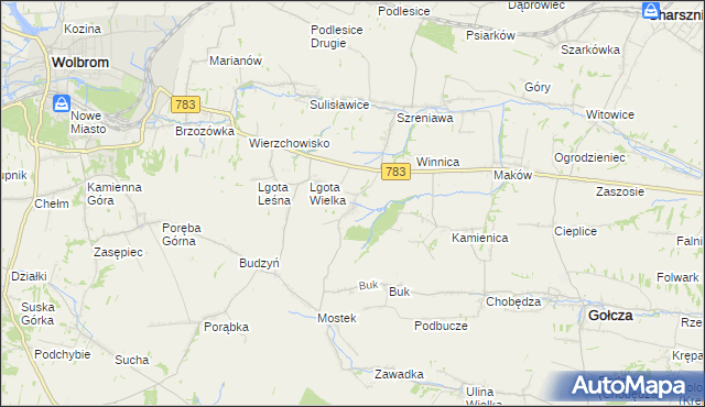 mapa Trzebienice, Trzebienice na mapie Targeo