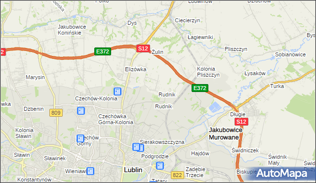 mapa Rudnik gmina Wólka, Rudnik gmina Wólka na mapie Targeo