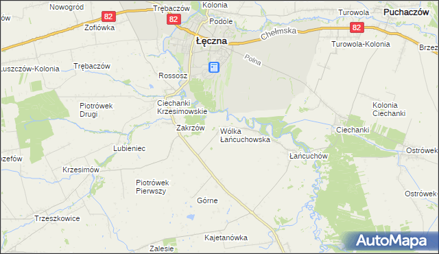 mapa Wólka Łańcuchowska, Wólka Łańcuchowska na mapie Targeo