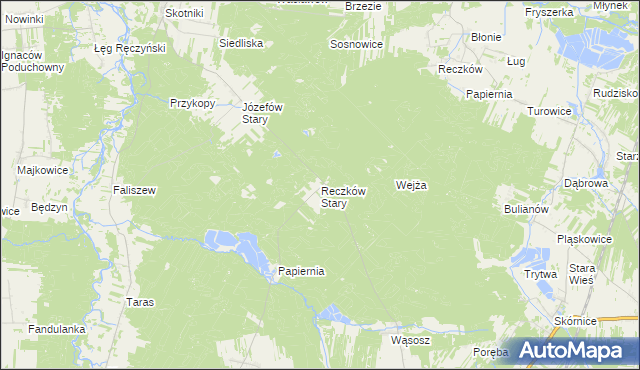 mapa Reczków Stary, Reczków Stary na mapie Targeo