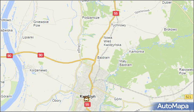 mapa Baldram, Baldram na mapie Targeo