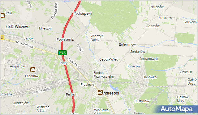 mapa Bedoń-Wieś, Bedoń-Wieś na mapie Targeo