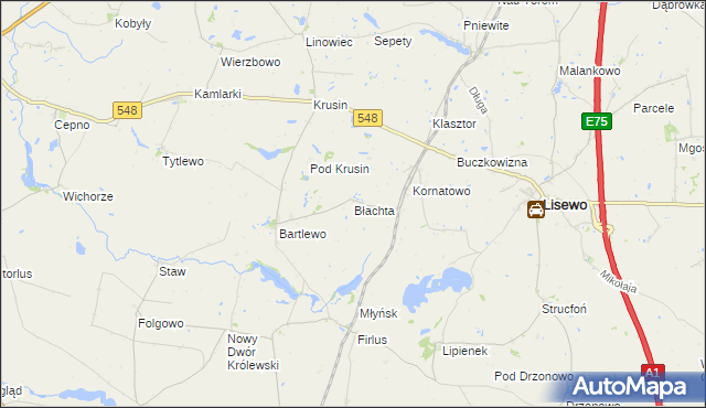 mapa Błachta, Błachta na mapie Targeo