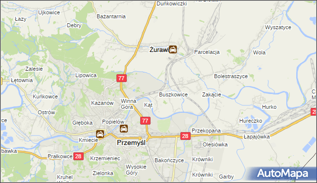 mapa Buszkowice gmina Żurawica, Buszkowice gmina Żurawica na mapie Targeo