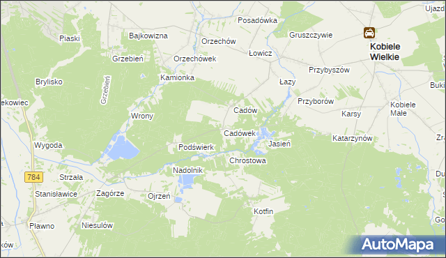 mapa Cadówek, Cadówek na mapie Targeo