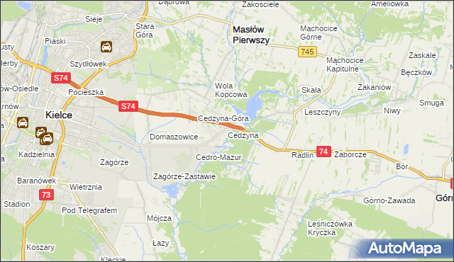 mapa Cedzyna, Cedzyna na mapie Targeo