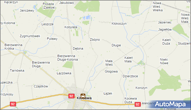 mapa Cegielnia gmina Kłodawa, Cegielnia gmina Kłodawa na mapie Targeo