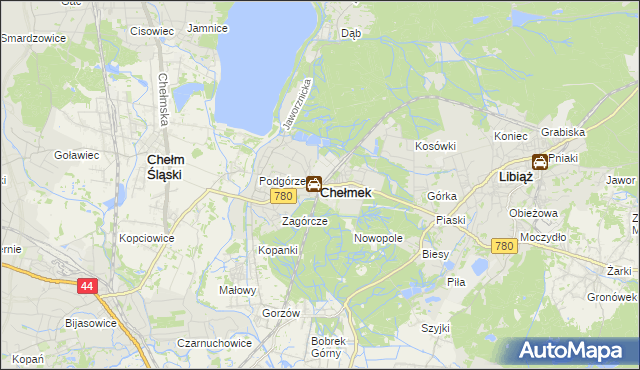 mapa Chełmek powiat oświęcimski, Chełmek powiat oświęcimski na mapie Targeo