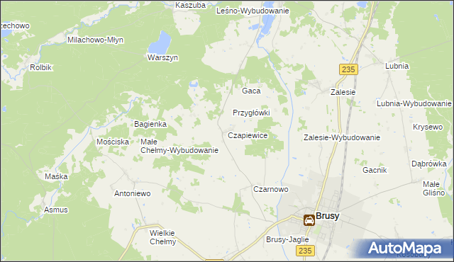 mapa Czapiewice, Czapiewice na mapie Targeo