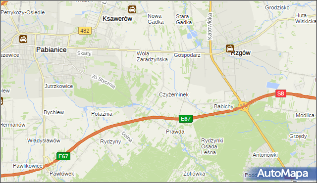mapa Czyżeminek, Czyżeminek na mapie Targeo