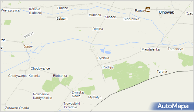 mapa Dyniska, Dyniska na mapie Targeo
