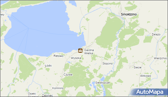 mapa Gardna Wielka, Gardna Wielka na mapie Targeo