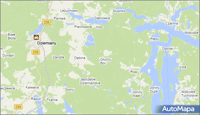 mapa Głuchy Bór, Głuchy Bór na mapie Targeo