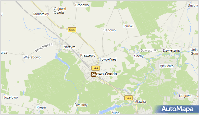 mapa Iłowo-Wieś, Iłowo-Wieś na mapie Targeo