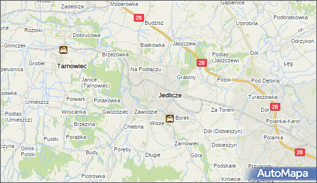 mapa Jedlicze, Jedlicze na mapie Targeo