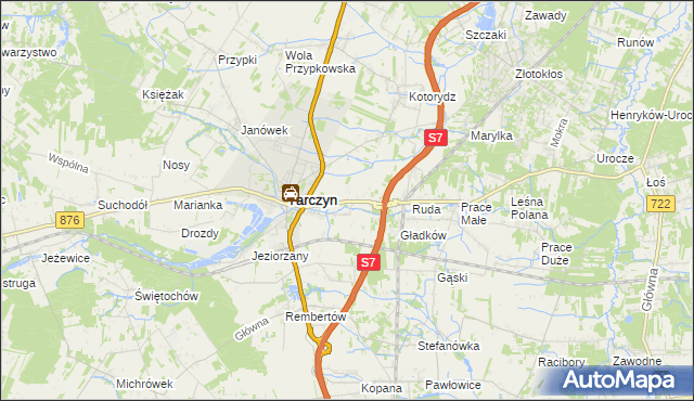 mapa Józefowice gmina Tarczyn, Józefowice gmina Tarczyn na mapie Targeo