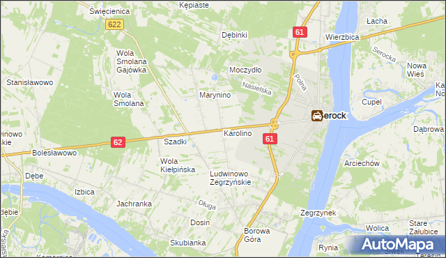 mapa Karolino gmina Serock, Karolino gmina Serock na mapie Targeo