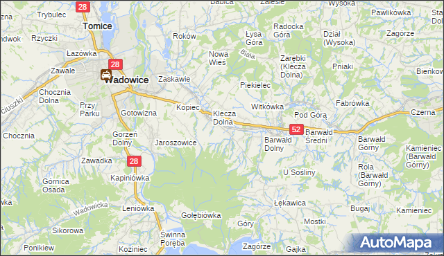 mapa Klecza Górna, Klecza Górna na mapie Targeo