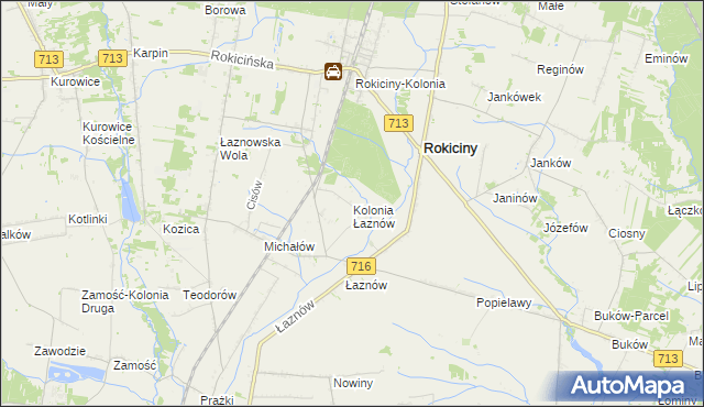 mapa Kolonia Łaznów, Kolonia Łaznów na mapie Targeo