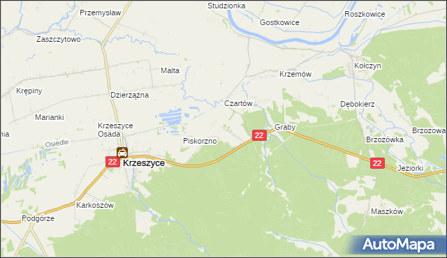 mapa Krasnołęg, Krasnołęg na mapie Targeo