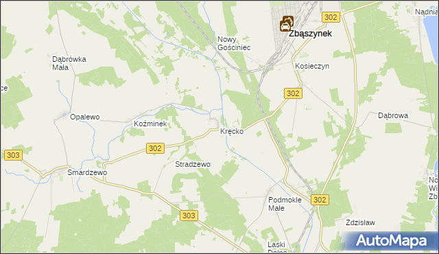 mapa Kręcko, Kręcko na mapie Targeo
