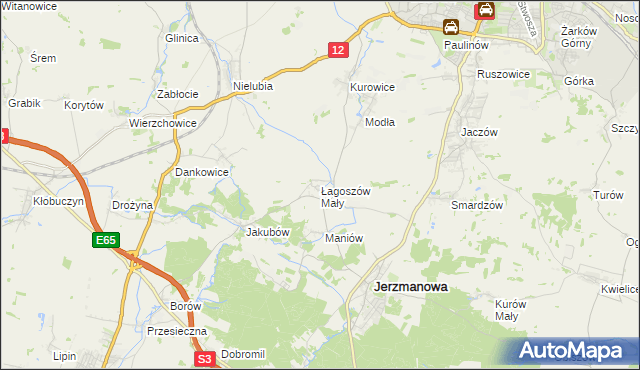 mapa Łagoszów Mały, Łagoszów Mały na mapie Targeo