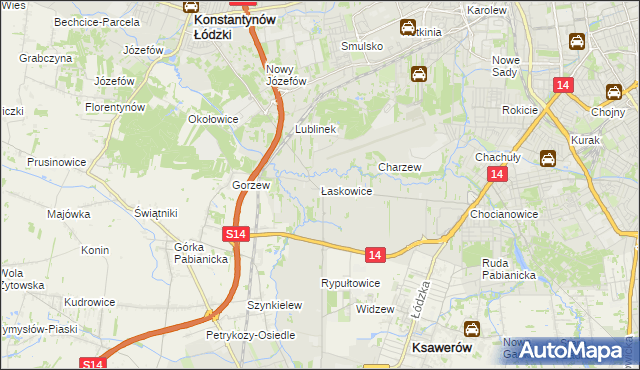 mapa Łaskowice, Łaskowice na mapie Targeo